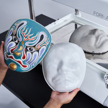 Two face masks made by Vacuum forming machine by using HIPS Sheet.