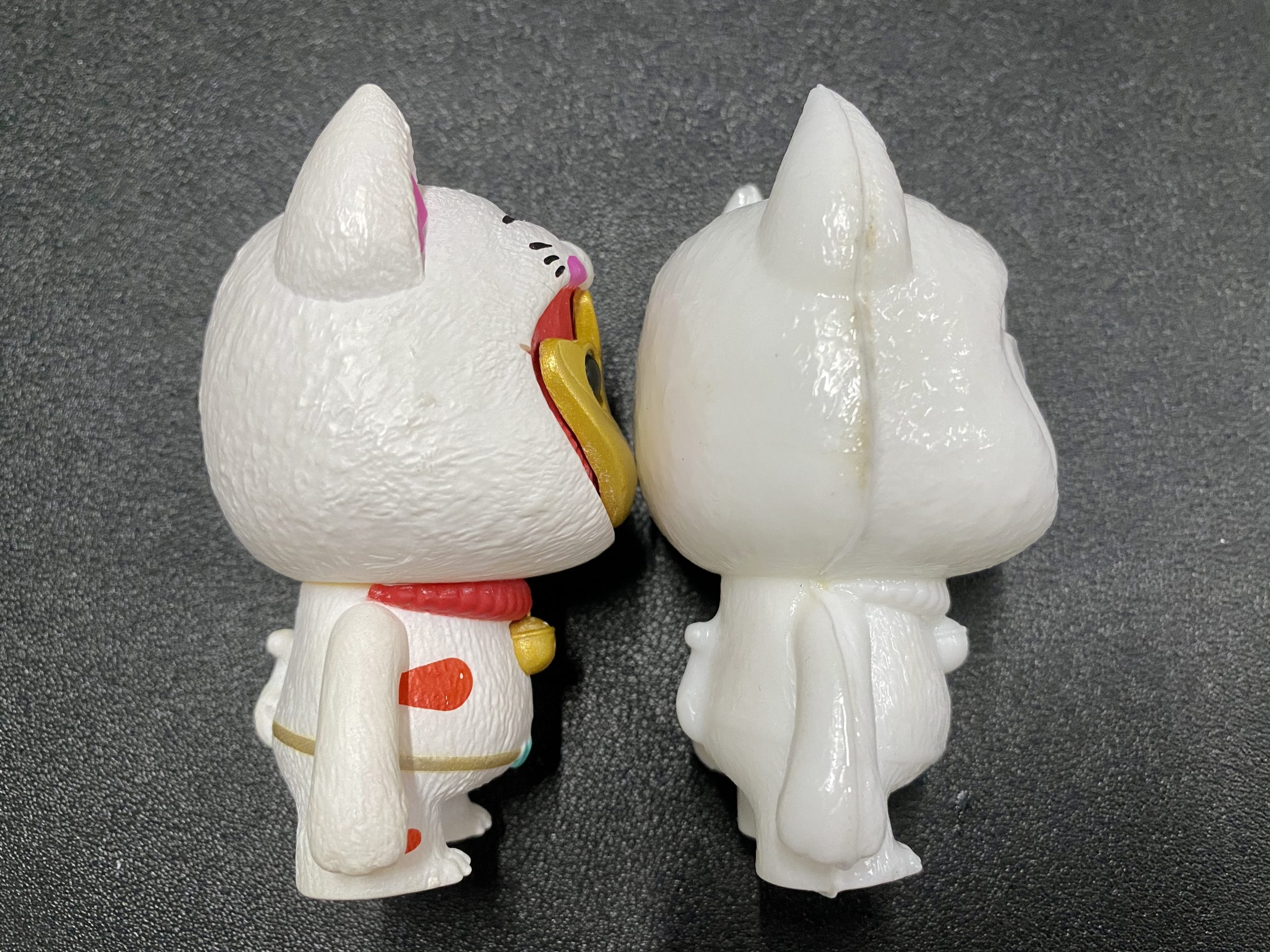 A complete white figurine made from an LDPE mold created using vacuum forming.