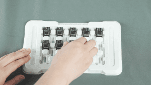 Parts tray made with FORMART vacuum former, organizing motors, screws, and modules