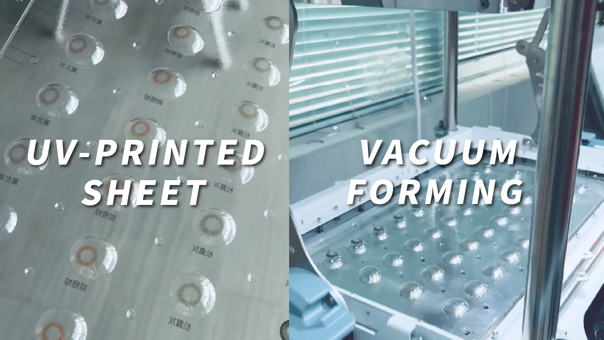 UV-printed PET sheet vacuum formed with FORMART 3 and an aluminum mold